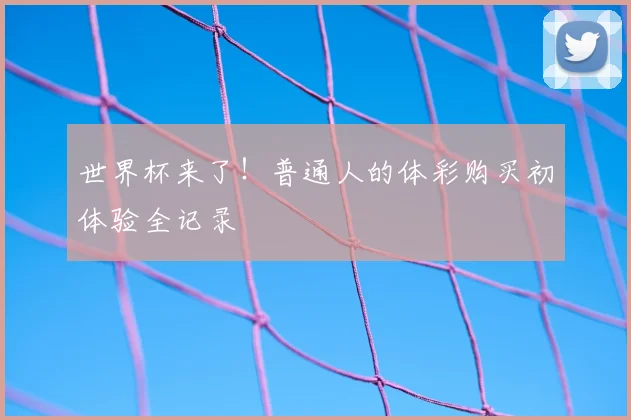 世界杯来了!普通人的体彩购买初体验全记录